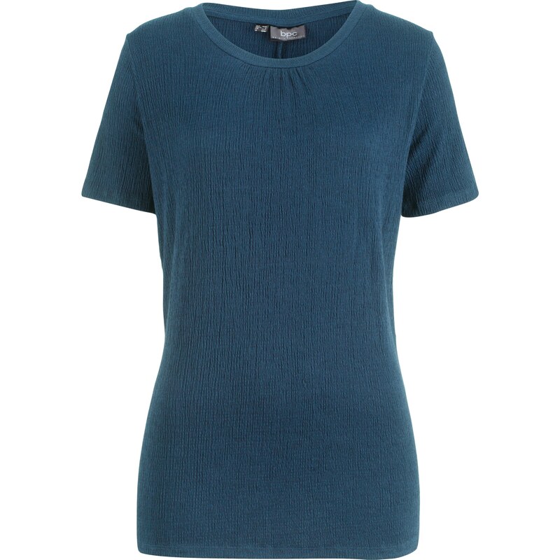 bpc bonprix collection Bonprix - T-shirt structuré, manches courtes bleu pour femme