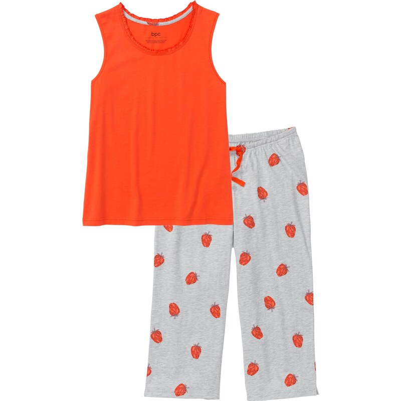 bpc bonprix collection Bonprix - Pyjama corsaire rouge sans manches pour femme