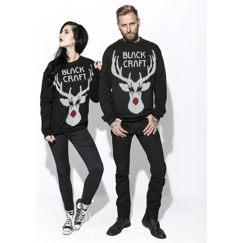 Sweat-shirt sans capuche pour hommes - Black Metal Rudolph - BLACK CRAFT - BLC024