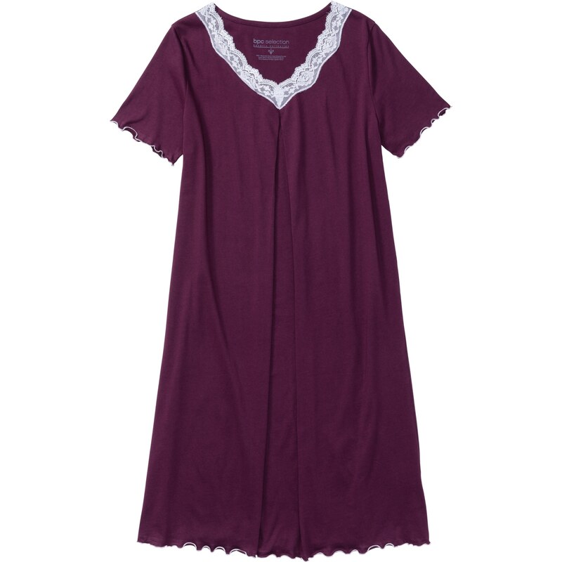 bpc selection Bonprix - Chemise de nuit violet manches courtes pour femme