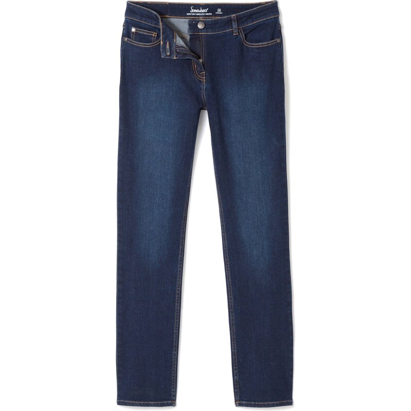 Jeans Femme Coton/élasthanne Coupe Straight Somewhere, Couleur Indigo