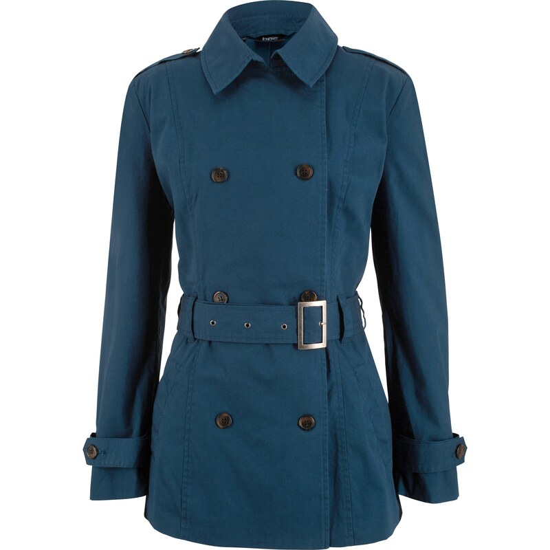 bpc bonprix collection Bonprix - Trench-coat court bleu manches longues pour femme