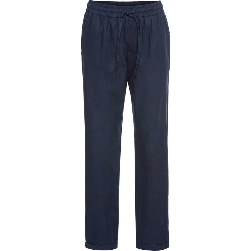 BODYFLIRT Bonprix - Pantalon en lin bleu pour femme