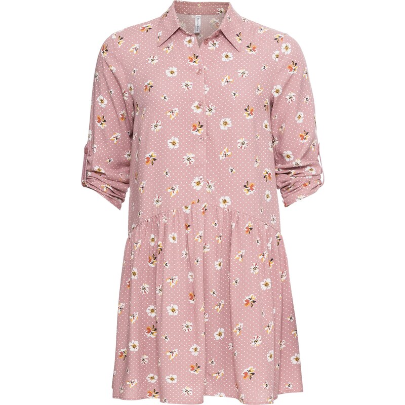 RAINBOW Bonprix - robe d'été Robe-chemise : MUST-HAVE rose manches longues pour femme