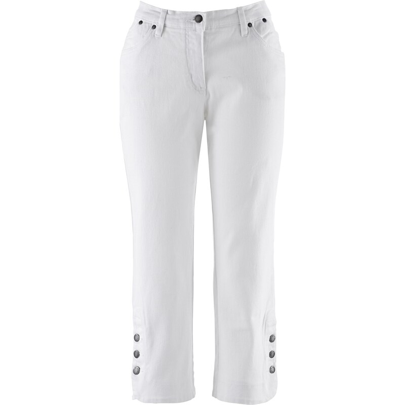 bpc selection Bonprix - Pantacourt en jean extensible blanc pour femme
