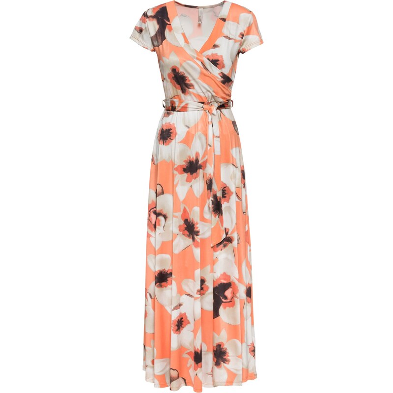 BODYFLIRT boutique Bonprix - robe d'été Robe style portefeuille orange manches courtes pour femme