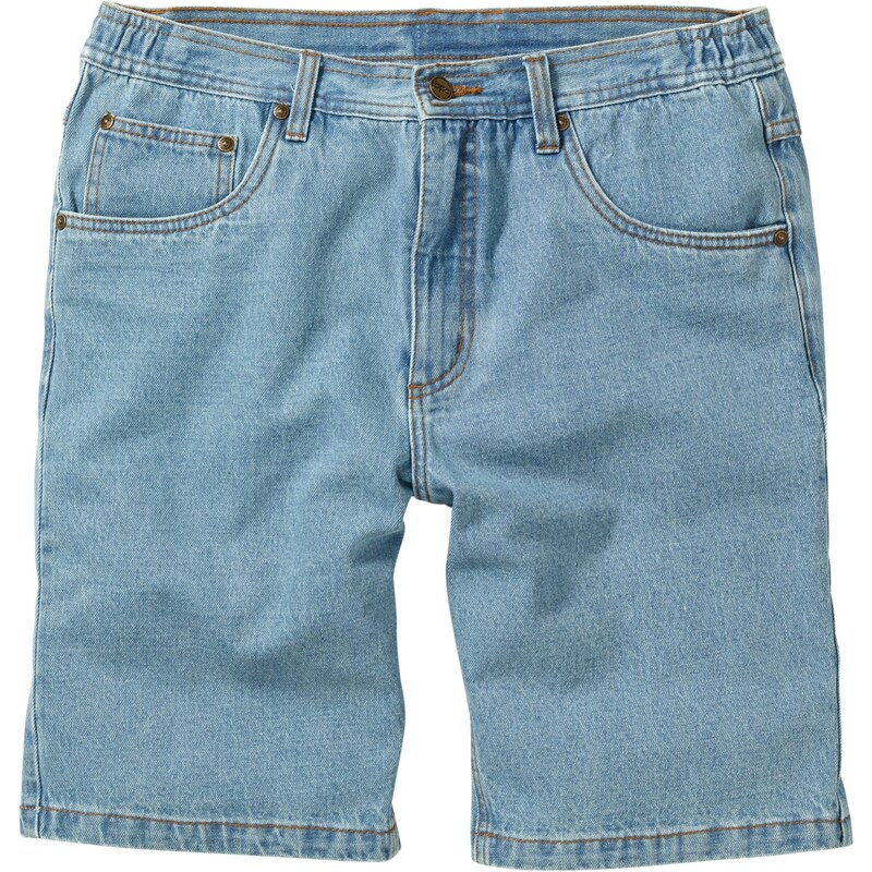 John Baner JEANSWEAR Bonprix - Bermuda en jean avec taille extensible sur les côtés Classic Fit bleu pour homme