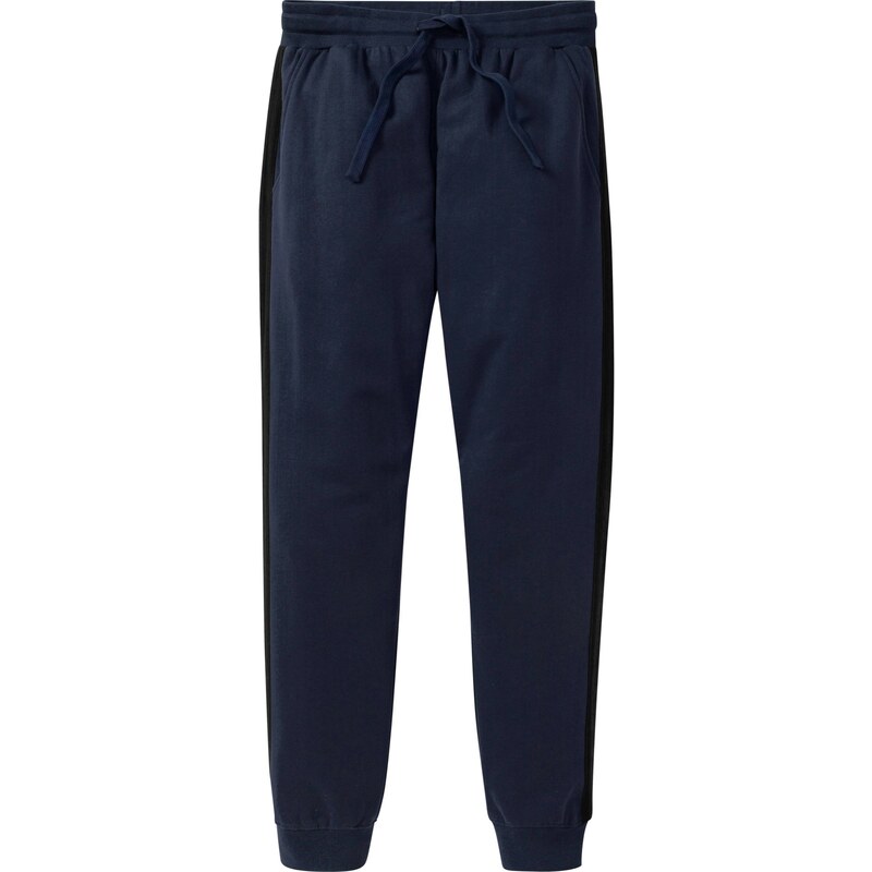 RAINBOW Bonprix - Pantalon de jogging à bandes latérales contrastantes bleu pour homme