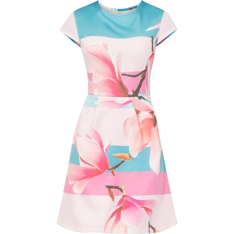 BODYFLIRT boutique Bonprix - robe d'été Robe à imprimé floral rose manches courtes pour femme
