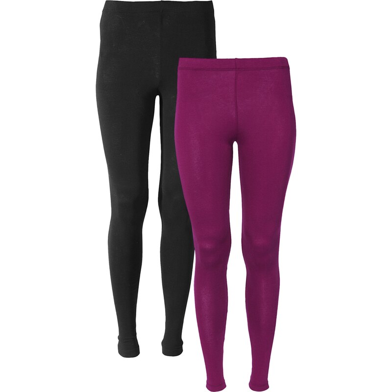 BODYFLIRT Bonprix - Lot de 2 leggings violet pour femme