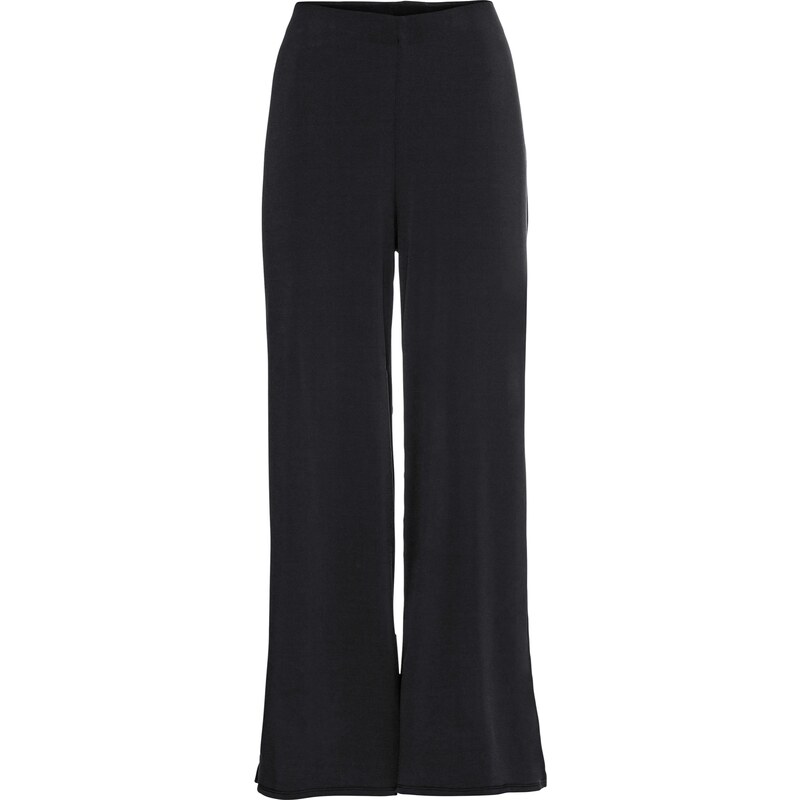 BODYFLIRT Bonprix - Pantalon 3/4 en jersey à fente noir pour femme