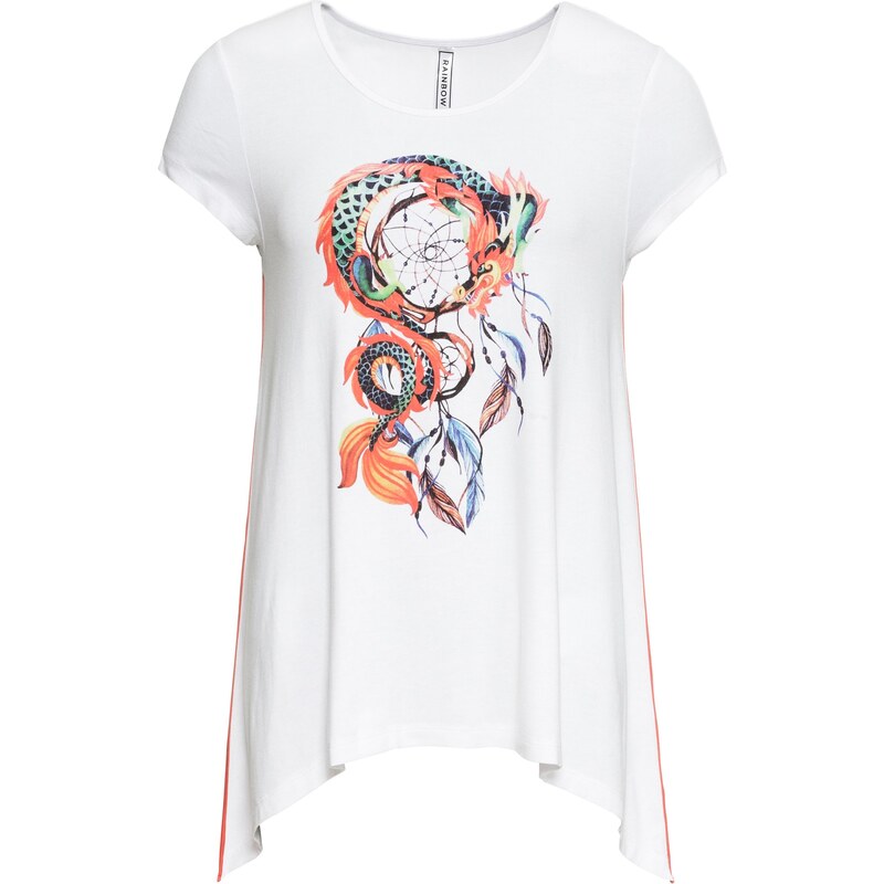 RAINBOW Bonprix - T-shirt imprimé blanc manches courtes pour femme