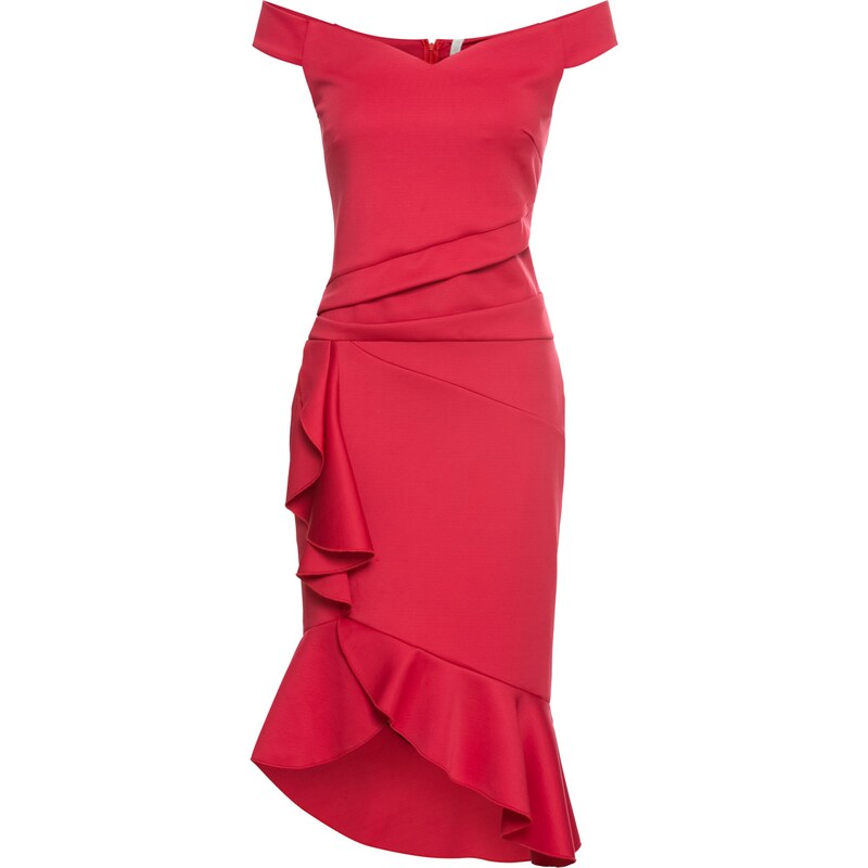 BODYFLIRT boutique Bonprix - robe d'été Robe à volants rouge sans manches pour femme