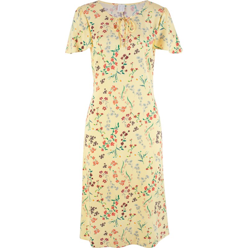bpc bonprix collection Bonprix - robe d'été Robe midi tissée à manches volantées jaune pour femme