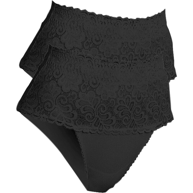 bpc bonprix collection - Nice Size Bonprix - Lot de 2 slips modelants noir pour femme