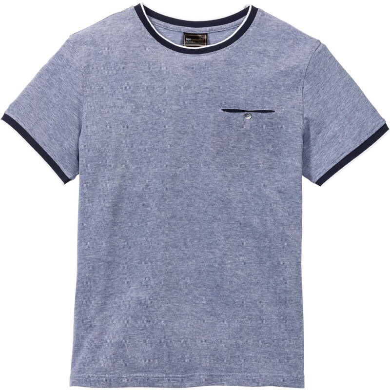 bpc selection Bonprix - T-shirt avec une poche poitrine bleu manches courtes pour homme