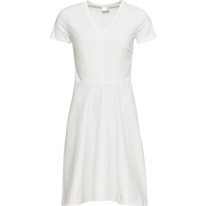 BODYFLIRT Bonprix - robe d'été Robe bi-matière blanc manches courtes pour femme