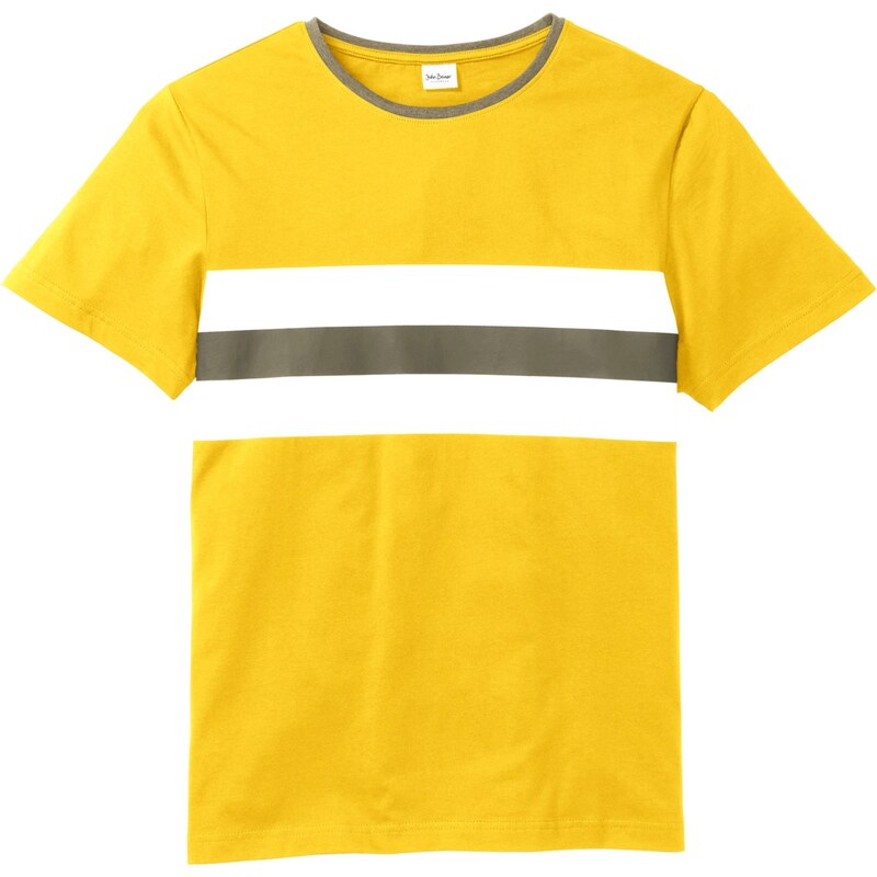 John Baner JEANSWEAR Bonprix - T-shirt jaune manches courtes pour homme