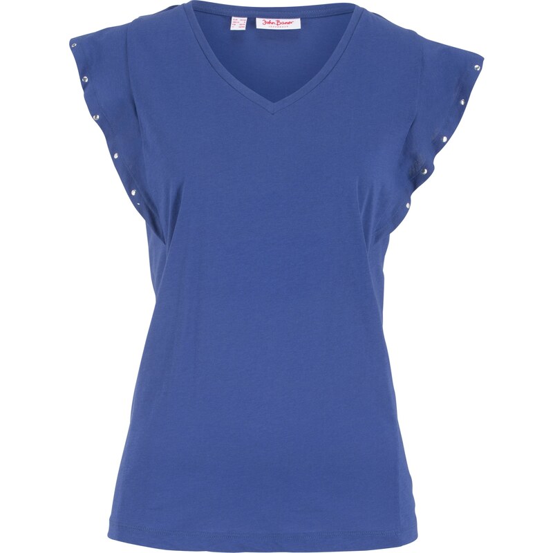 John Baner JEANSWEAR Bonprix - T-shirt coton à rivets bleu sans manches pour femme