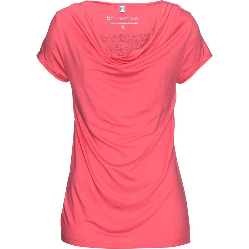 bpc selection Bonprix - T-shirt à dentelle fuchsia manches courtes pour femme