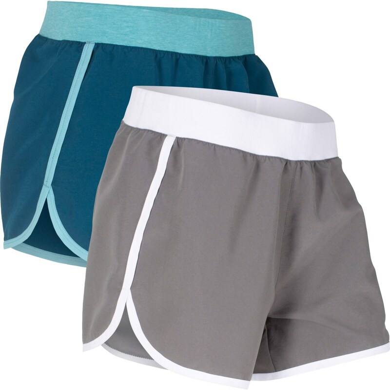 bpc bonprix collection Bonprix - Lot de 2 shorts de sport en microfibre pétrole pour femme