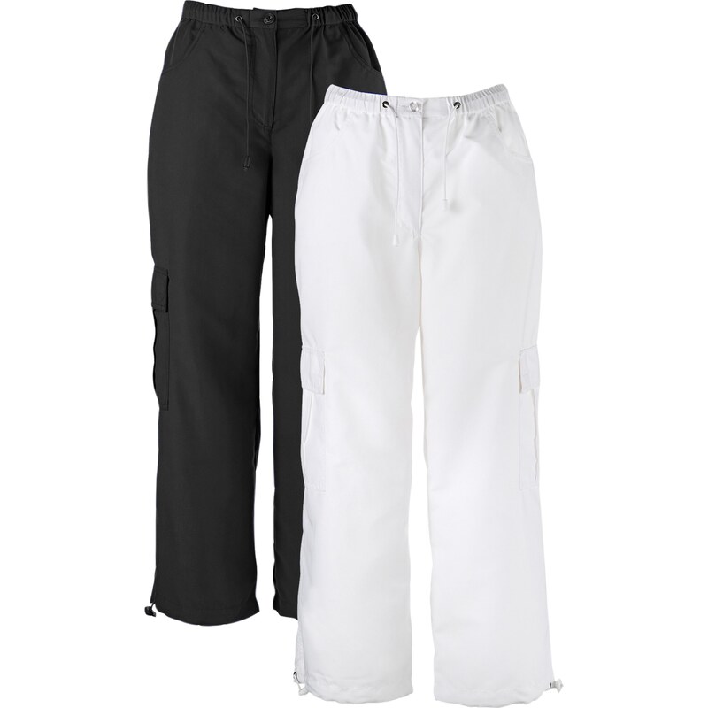 bpc bonprix collection Bonprix - Lot de 2 pantalons 7/8 noir pour femme