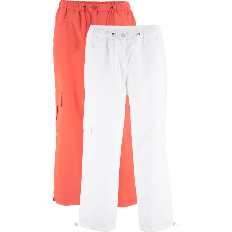 bpc bonprix collection Bonprix - Lot de 2 pantalons 7/8 rouge pour femme