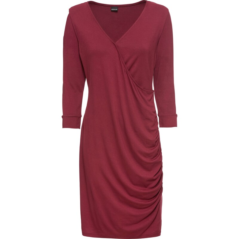 BODYFLIRT Bonprix - robe d'été Robe en jersey avec découpes rouge manches 3/4 pour femme
