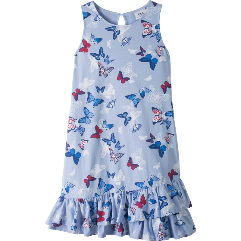 bpc bonprix collection Bonprix - robe d'été Robe à volant fille bleu sans manches pour enfant
