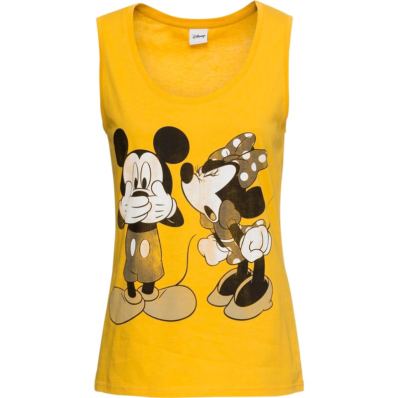 Disney Bonprix - Top à imprimé Mickey Mouse jaune sans manches pour femme