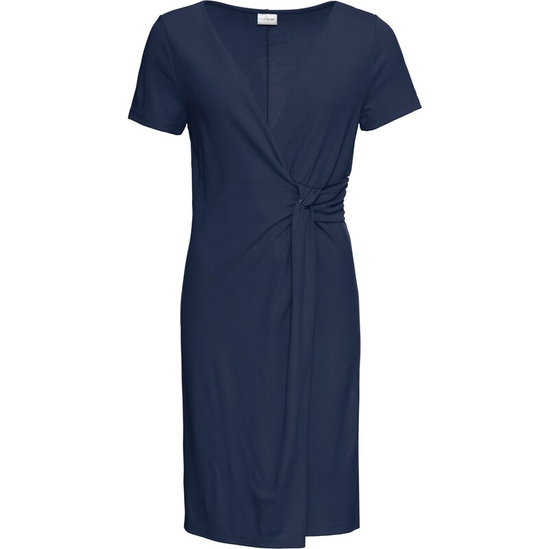 BODYFLIRT Bonprix - robe d'été Robe estivale en Punto di Roma bleu manches courtes pour femme