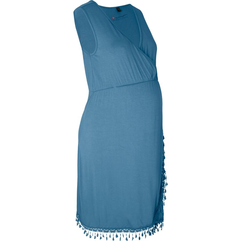 bpc bonprix collection Bonprix - Robe de grossesse/d'allaitement en jersey bleu sans manches pour femme