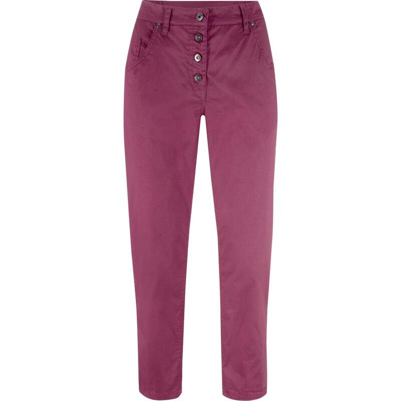 bpc bonprix collection Bonprix - Pantalon chino 7/8 papertouch, ample violet pour femme