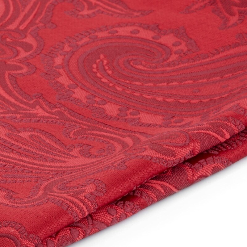 Tailor Toki Pochette de costume en polyester rouge à motif cachemire