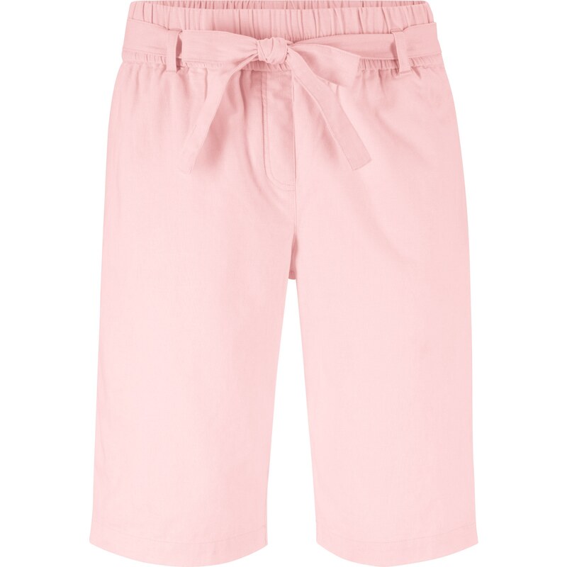 bpc bonprix collection Bonprix - Short en lin avec ceinture à nouer rose pour femme
