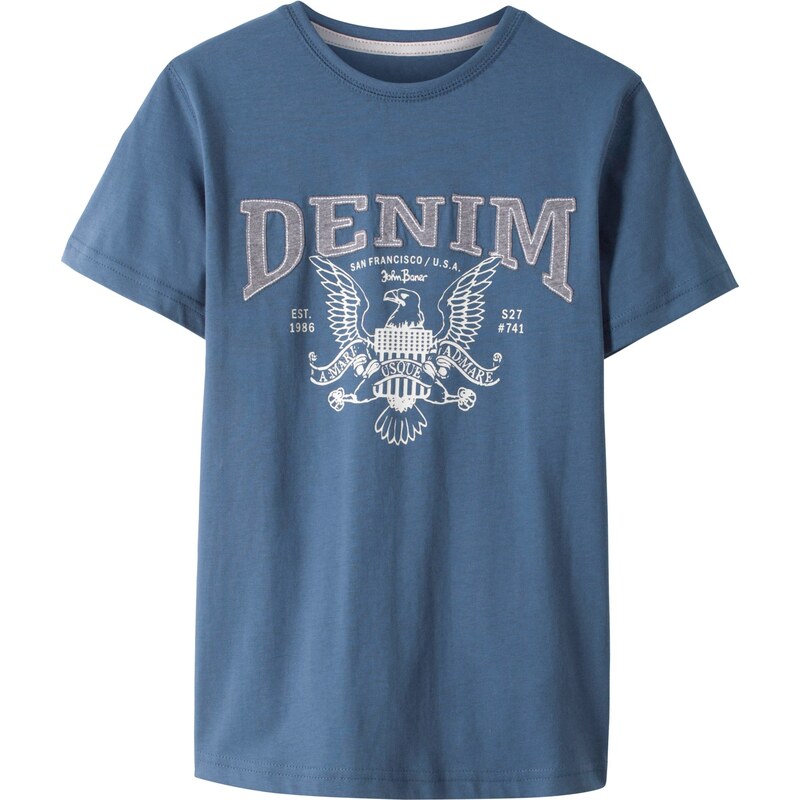 bpc bonprix collection Bonprix - T-shirt bleu manches courtes pour enfant 92-182