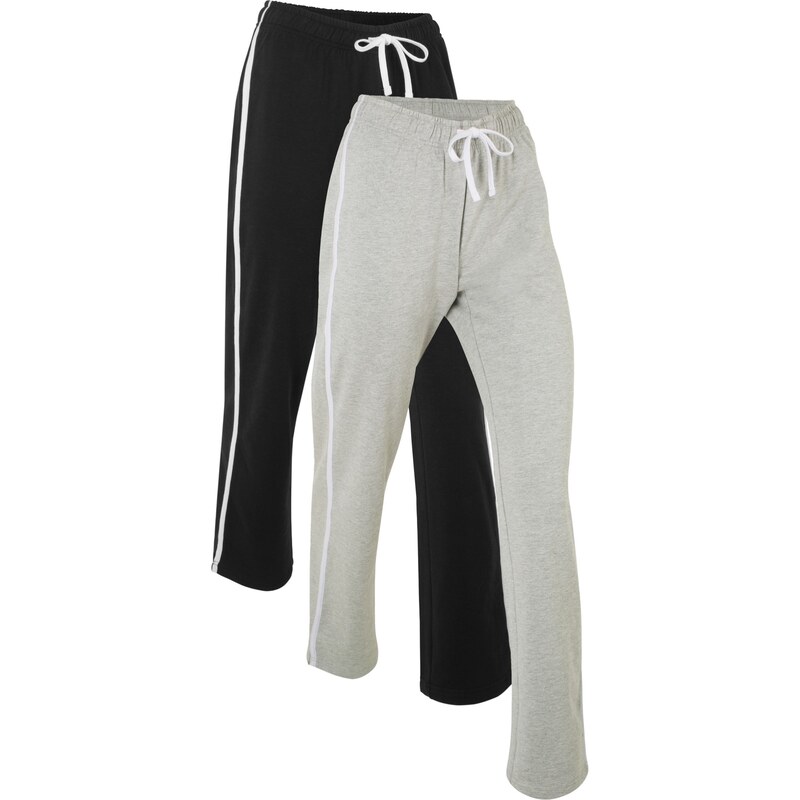 bpc bonprix collection Bonprix - Lot de 2 pantalons de jogging, longs, niveau 1 noir pour femme