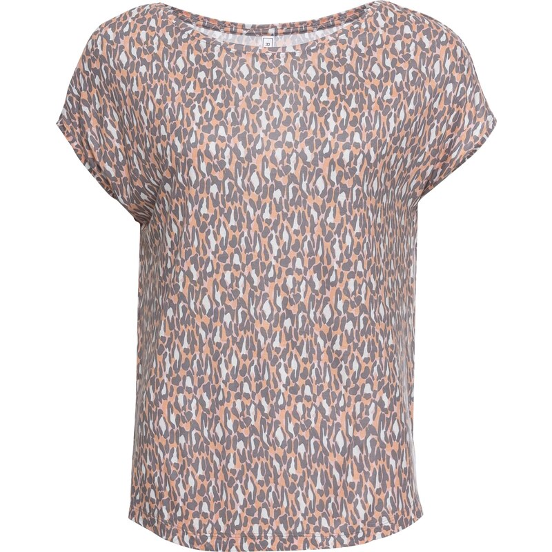 Bonprix - T-shirt à imprimé léopard rose manches courtes pour femme