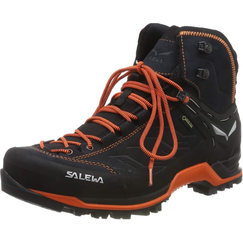 Salewa MS Mountain Trainer Mid Gore-TEX Chaussures de Randonnée Hautes, Asphalt/Fluo Orange, 48.5 EU