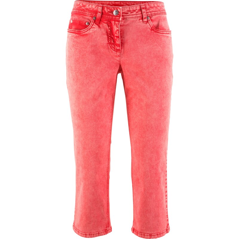 bpc bonprix collection Bonprix - Pantalon extensible 3/4 avec lycra rouge pour femme