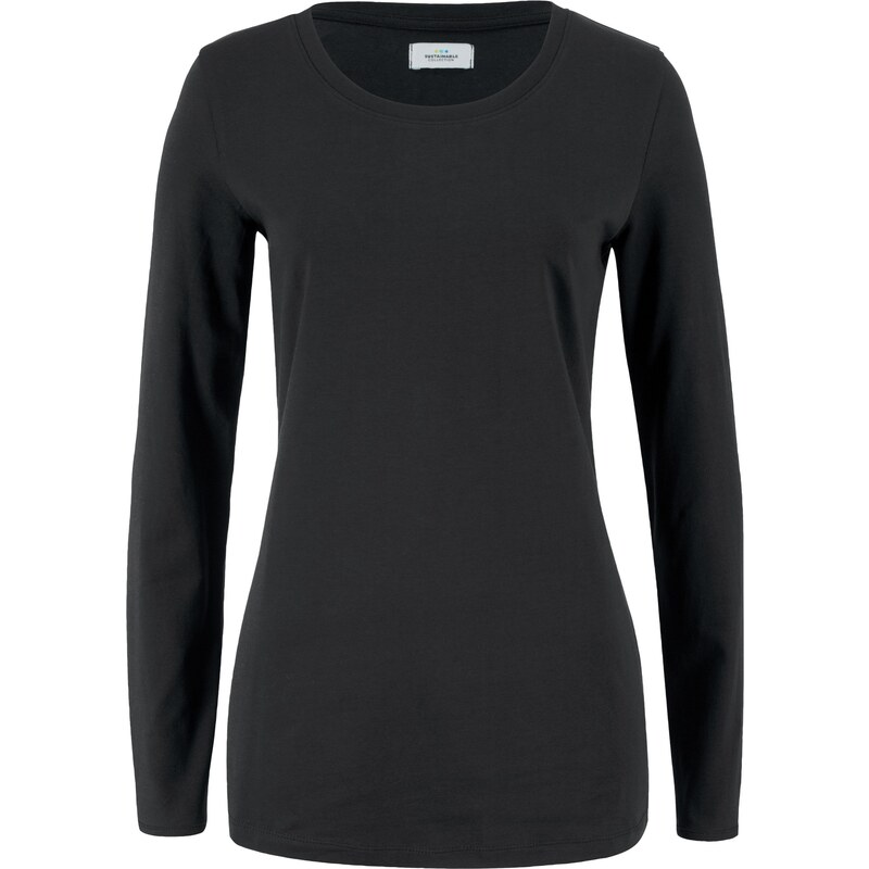 bpc bonprix collection Bonprix - T-shirt manches longues durable en coton bio noir pour femme
