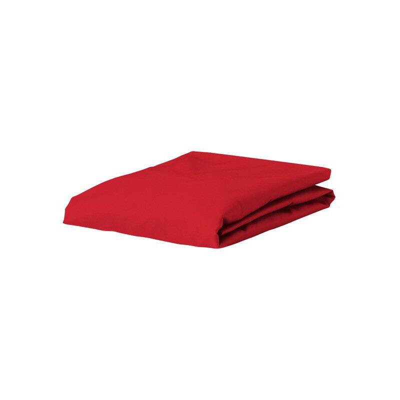 Drap housse uni jersey Mako de Essenza - 90/100 x 200/220 cm - rouge