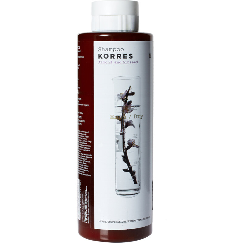 Korres - Shampooing amandes et graines de lin pour cheveux secs ou abîmés 250 ml - Clair