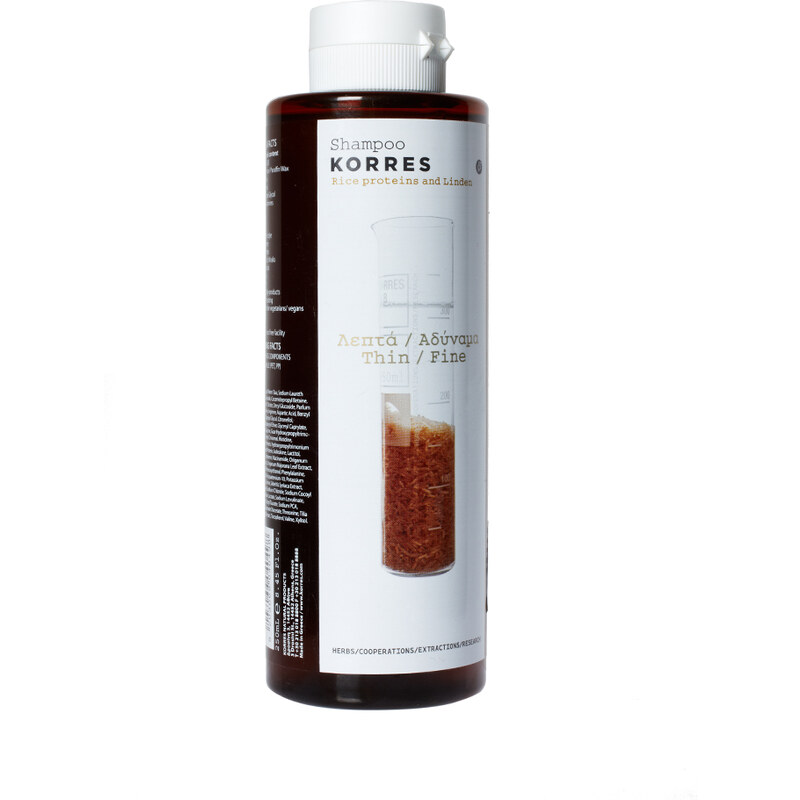 Korres - Shampooing pour cheveux fins aux protéines de riz et à la fleur de tilleul 250 ml - Clair