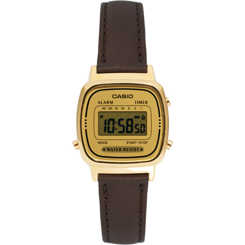 Casio - LA670WEGL-9EF - Montre digitale avec bracelet en cuir marron - Marron