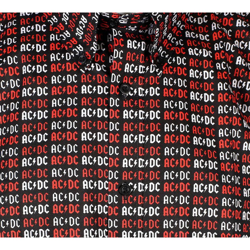 Pour des hommes chemise AC / DC - Logo - ROCK OFF - ACDCSHIRT01MB