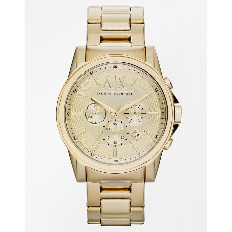 Armani Exchange - AX2099 - Montre chronographe avec bracelet en acier inoxydable - Doré - Doré