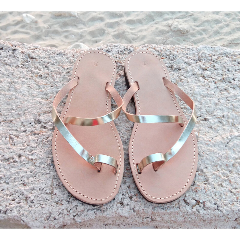 Grecian Sandals Minimal Crossed Strap Slide Sandals - Multiple Colors
