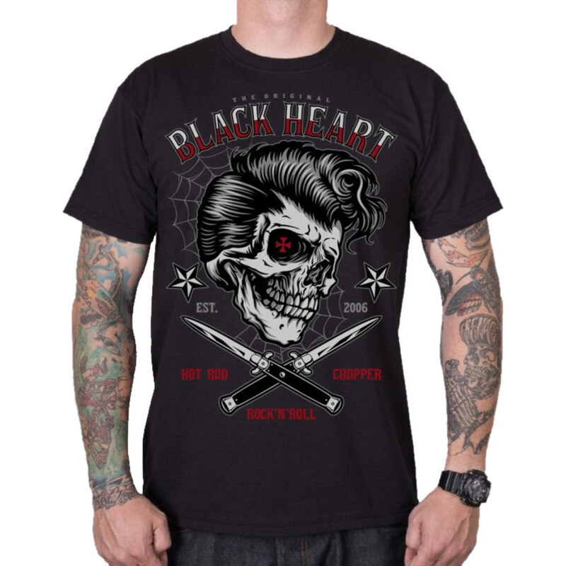 Tee-shirt street pour hommes - DENY BOY - BLACK HEART - 001-0152-BLK