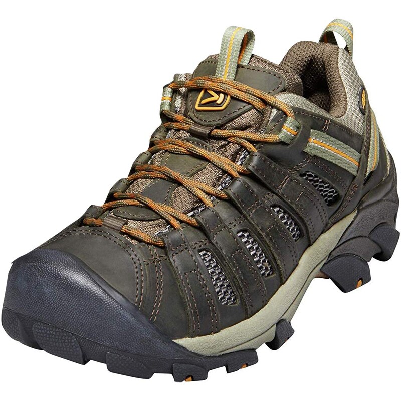 KEEN Homme 1002570 Chaussures de randonnée, Noir, Vert Olive Inka Gold, 51 EU